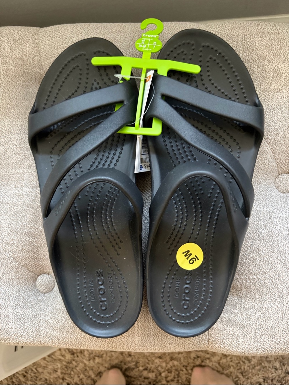CROCS Black Slip-On Sandals